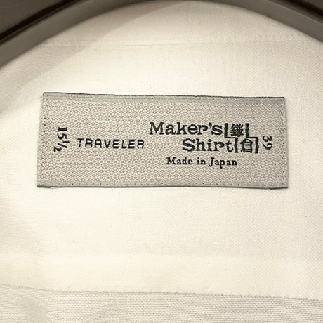 MADE IN JAPAN製 Maker's Shirt 鎌倉 TRAVELER 長袖ニットシャツ ホワイト 39-15 1/2サイズ