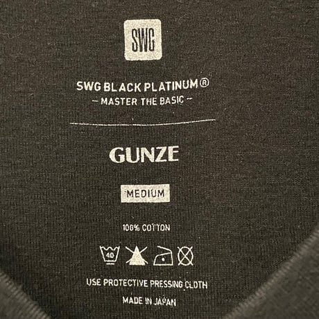 MADE IN JAPAN製 SWAGGER BLACK PLATINUM × GUNZE VネックTシャツ ブラック Mサイズ