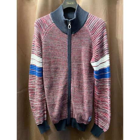 G-STAR RAW フルジップオーガニックコットンセーター レッド×ネイビー XSサイズ
