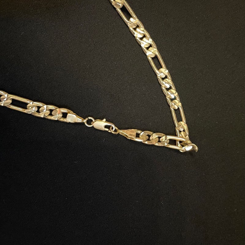 10K Yellow Gold 2連ネックレスチェーン+チャームセット フィガロ フィガロチェーンネックレス GD 50cm