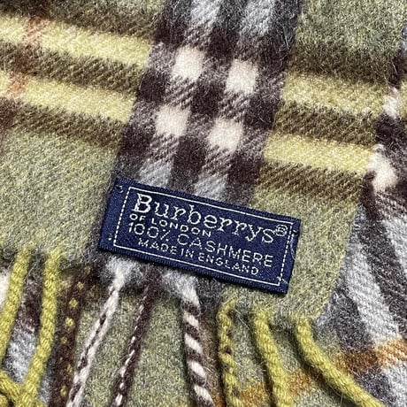 MADE IN ENGLAND製 90s Burberrys チェック柄カシミヤマフラー マルチカラー