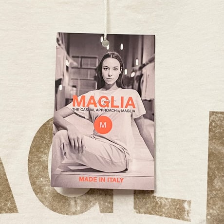 ★新品★ MADE IN ITALY製 MAGLIA 2024年SSモデル 「COLLINA」 ロゴプリント クルーネックTシャツ ホワイト S～Lサイズ