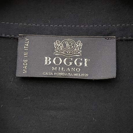 MADE IN ITALY製 BOGGI MILANO 半袖ニットポロシャツ ネイビー XXLサイズ