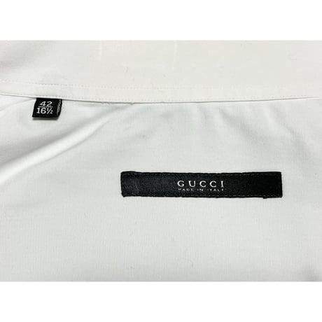 MADE IN ITALY製 GUCCI 長袖シャツ ホワイト 42-16 1/2サイズ
