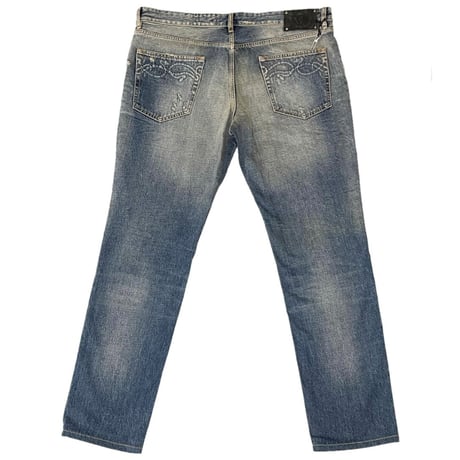 ☆タグ付き新古品☆ MADE IN ITALY製 Just Cavalli スタッズ付きダメージ加工デニムパンツ インディゴ W40サイズ