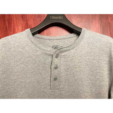 MADE IN JAPAN製 Brilla per il gusto 長袖ヘンリーネックTシャツ グレー Lサイズ