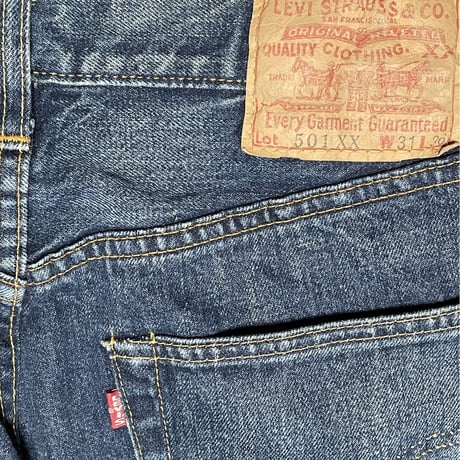 希少 MADE IN USA 555 バレンシア工場製 LEVI'S 501XX BIGE 復刻セルビッチデニムパンツ インディゴ W31×L36