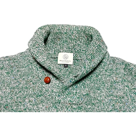 BEAUTY & YOUTH UNITED ARROWS ショールカラーウールセーター グリーン Mサイズ