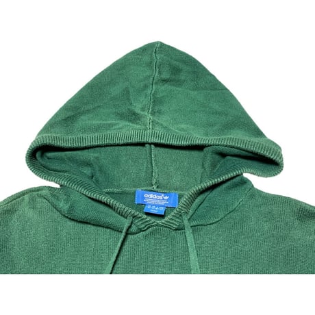 adidas ロゴ入りプルオーバーニットパーカー グリーン Sサイズ