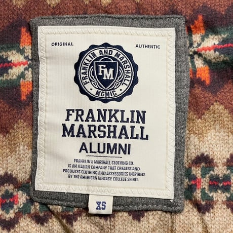 FRANKLIN MARSHALL ALUMNI スウェットニットテーラードジャケット グレー XSサイズ