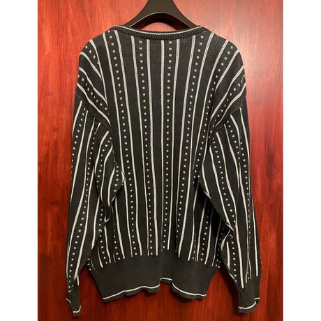 MADE IN USA製 90s Lizsport クルーネックコットンセーター ブラック Mサイズ
