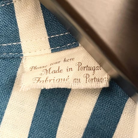MADE IN PORTUGAL製 LEVI'S MADE & CRAFTED 長袖ブロックチェックストライプ柄シャツ ブルー×ホワイト 1サイズ