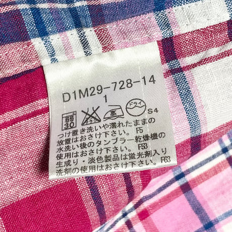 BURBERRY BLACK LABEL チェック柄長袖リネンシャツ ピンク 1サイズ