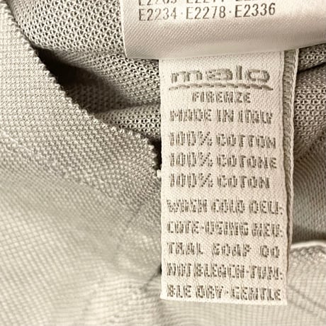 MADE IN ITALY製 malo 襟ライン鹿の子ニットポロシャツ シルバーグレー