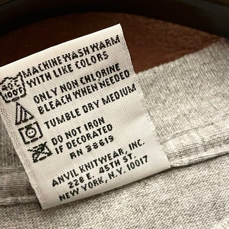 MADE IN USA製 anvil Tradition 無地クルーネックTシャツ グレー Sサイズ