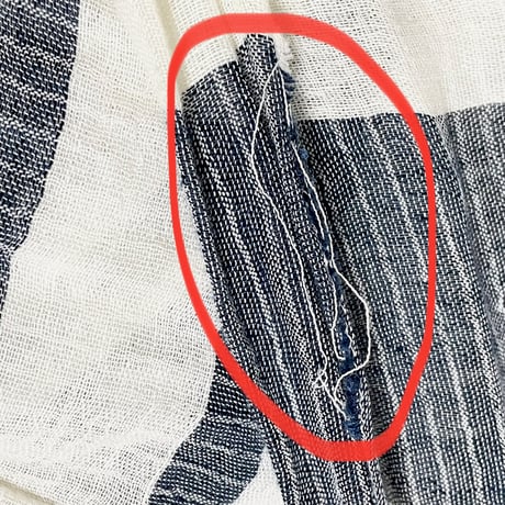 ▲訳あり商品▲ MADE IN ITALY製 TOMMY HILFIGER リネンコットンストール アイボリー×ネイビー