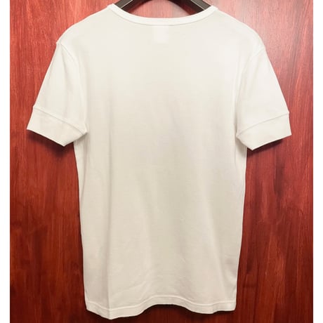 MADE IN FRANCE製 BANDOL RIB COTTON MILITARY CREW TEE クルーネックTシャツ ホワイト T/1サイズ