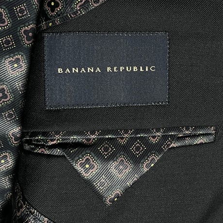 ▲訳あり商品▲ 専用ガーメントバッグ付き BANANA REPUBLIC ウールスーツ ブラック 38/W31サイズ