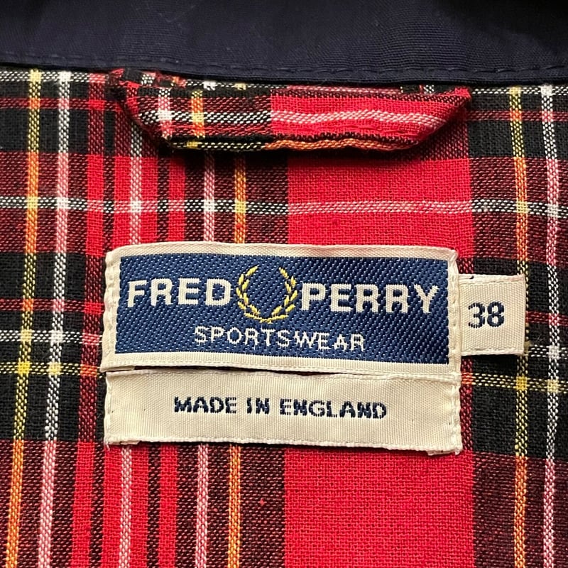 MADE IN ENGLAND製 FRED PERRY ハリントンジャケット ネイビー 38サ
