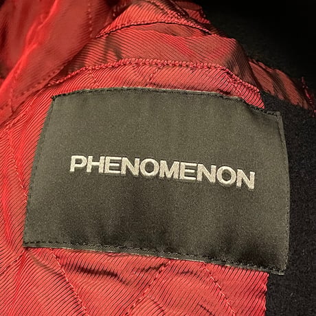 MADE IN JAPAN製 PHENOMENON 2012年AWモデル ウールPコート ネイビー×レッド L/40サイズ