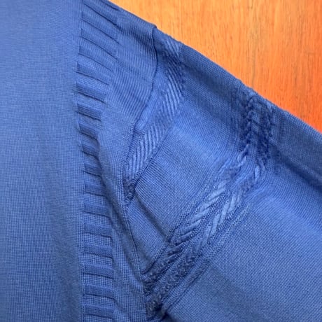 MADE IN JAPAN製 NANO UNIVERSE SEA ISLAND COTTON ダブルカーディガン ブルー Mサイズ