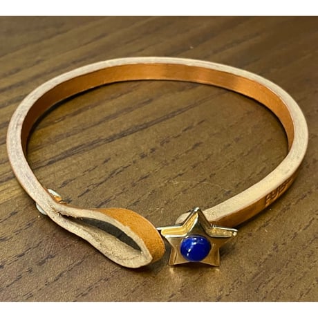 ★新品★ MADE IN ITALY製 TULSI STELLA OG LAPIS ラピスラズリ×ローズゴールド ハンドメイドレザーブレスレット ナチュラル Sサイズ