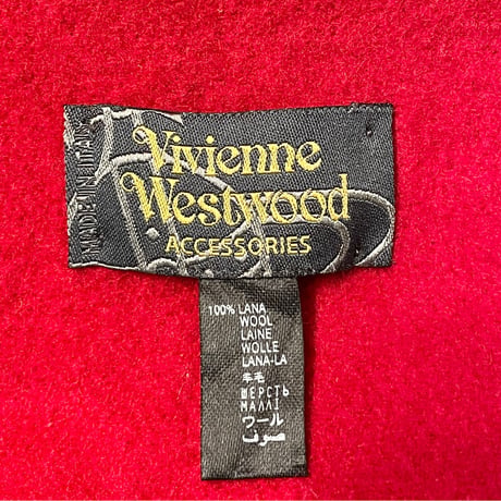 MADE IN ITALY製 Vivienne Westwood ウールマフラー レッド