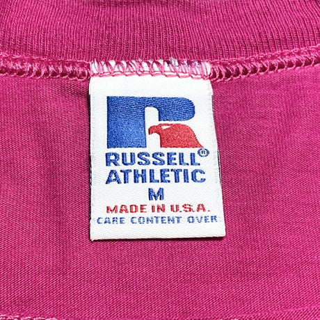 MADE IN USA製 RUSSELL ATHLETIC ロゴプリントTシャツ ピンク Mサイズ