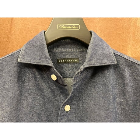 MADE IN JAPAN製 ESTNATION 長袖コットンシャツ インディゴ Mサイズ