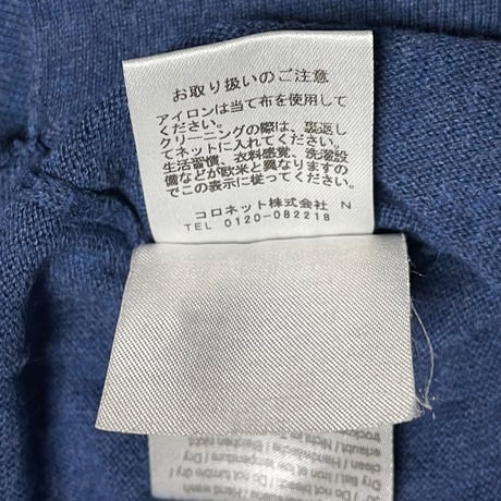 MADE IN ITALY製 ANDREA FENZI 半袖ニットポロシャツ ネイビー 48サイズ