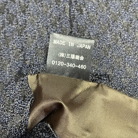 MADE IN JAPAN製 MACKINTOSH LONDON STEPHEN WALTERS生地 シルクコットンウール千鳥格子柄ネクタイ ブラック