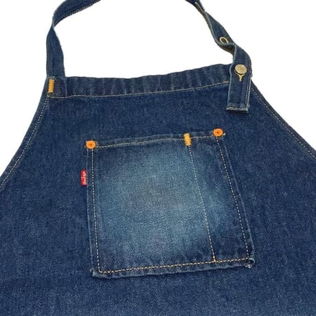 ★新品★ 定価31%OFF LEVI'S 首かけウォッシュ加工デニムエプロン インディゴ Fサイズ