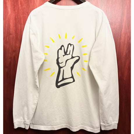 レア BILLIONAIRE BOYS CLUB 「WEALTH IS OF THE HEART AND MIND NOT THE POCKET」 バックプリント入り 長袖Tシャツ ホワイト Lサイズ