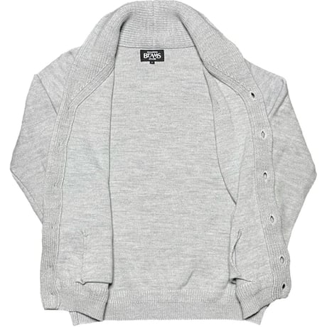 BEAMS ショールカラーウールカーディガン ライトグレー Mサイズ
