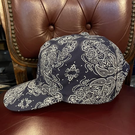 MADE IN JAPAN製 SWAGGER オリジナルクロスデザイン総柄アジャスターキャップ ネイビー