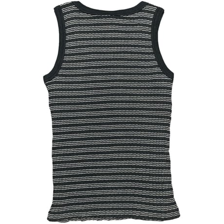 MADE IN FRANCE製 agnès b. homme ボーダー柄タンクトップ ブラック 1/Sサイズ