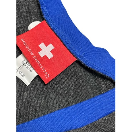 ☆タグ付き新古品☆ MADE IN USA製 ANDREW CHRISTIAN VネックTシャツ チャコールグレー Lサイズ