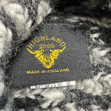 【SHIPS取り扱い】MADE IN ENGLAND製 HIGHLAND2000 アルパカ混ウールニット帽 ブラック×ホワイト Fサイズ