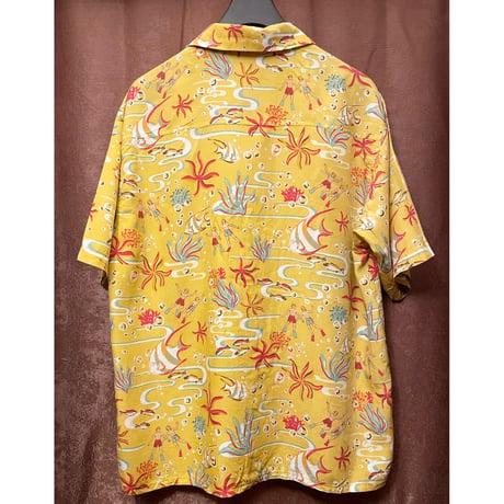 激レア 非売品 Paradise Okinawa × 1999 ANA with Kinki Kids 半袖アロハシャツ イエロー Fサイズ