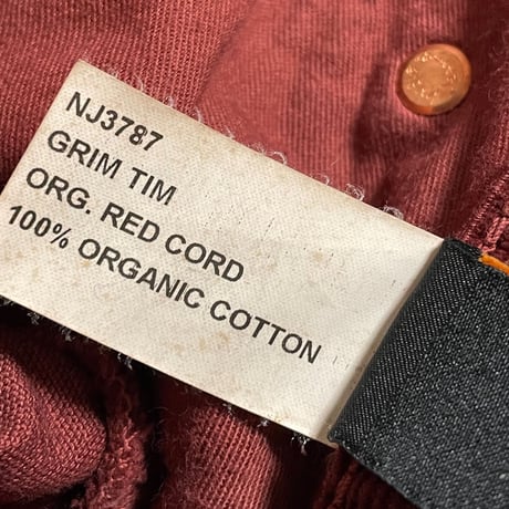 MADE IN ITALY製 nudie Jeans オーガニックコットンコーデュロイパンツ バーガンディ W30-L32サイズ