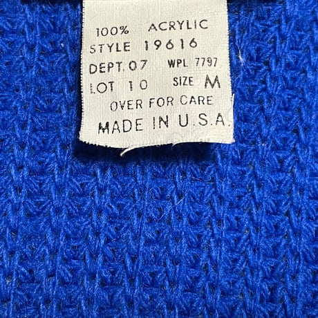 MADE IN USA製 Contemporary Casuals Vネックニットベスト ブルー Mサイズ