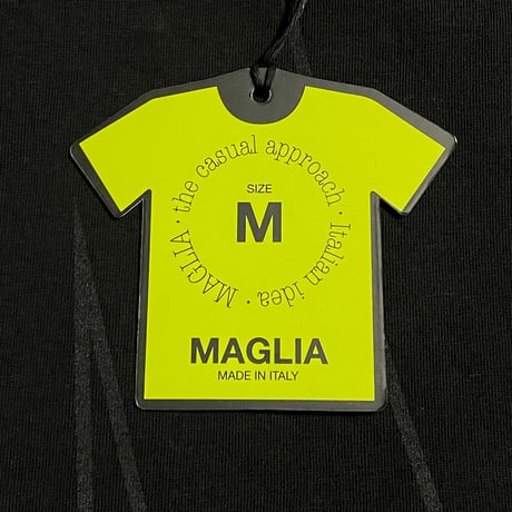 ★新品★ MADE IN ITALY製 MAGLIA 2025年AWモデル 「M by MAGLIA」 プリント クルーネックTシャツ ブラック M～XLサイズ