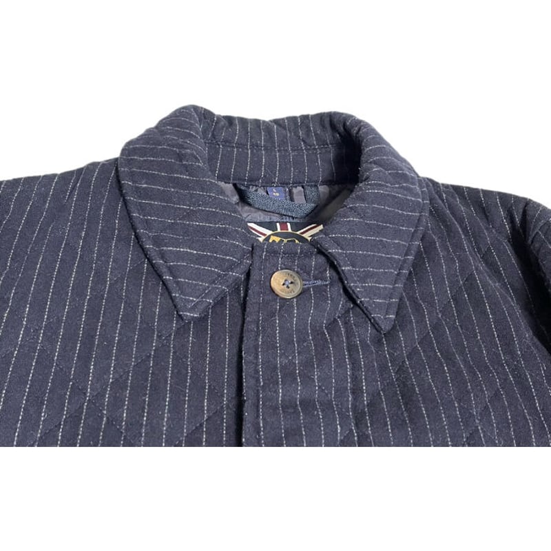 MADE IN ENGLAND製 LAVENHAM ウール混ストライプ柄キルティング 