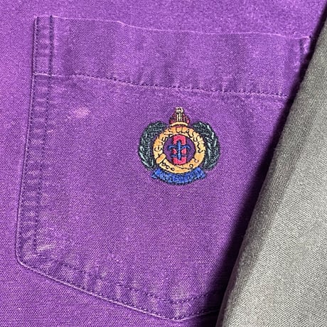 GUESS CLASSICS by GEORGES MARCIANO 長袖ツートンカラーシャツ パープル×カーキ Lサイズ