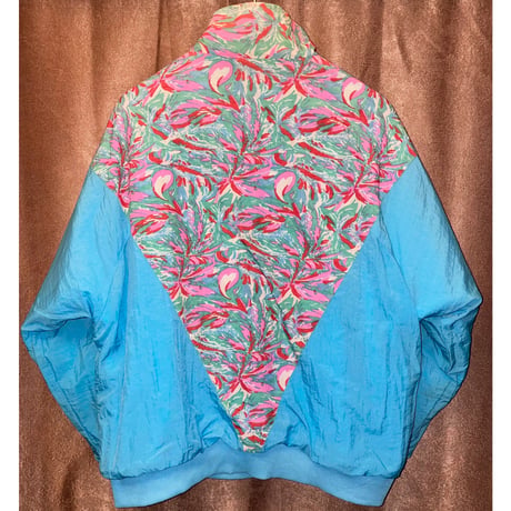 90s AVIAT SPORTIF リバーシブルナイロンスウェットジャケット ライトブルー×ピンク Mサイズ