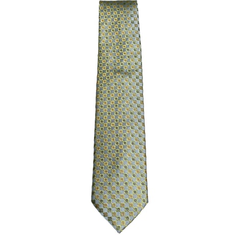 MADE IN ITALY製 FRANCO PORRO 小紋柄シルクネクタイ サックスブルー