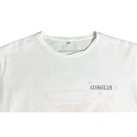 ★新品★ MADE IN ITALY製 MAGLIA 2024年SSモデル「APERITIVO」バックプリントクルーネックTシャツ ホワイト S～Lサイズ