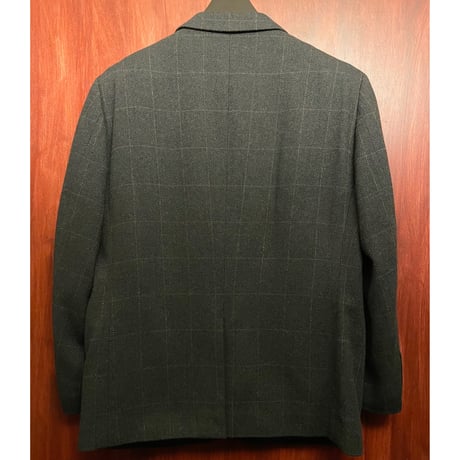 MADE IN ITALY製 Lanificio Del Casentino 生地使用 MADE IN JAPAN製 V.Ajello ブロックチェック柄カシミヤテーラードジャケット グレー Sサイズ