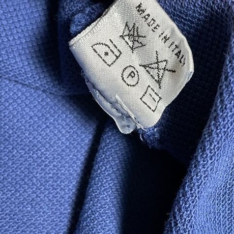 MADE IN ITALY製 Cruciani 半袖鹿の子リネンポロシャツ ネイビー 50サイズ