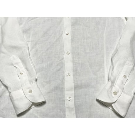 MADE IN JAPAN製 ESTNATION 長袖リネンシャツ ホワイト Sサイズ